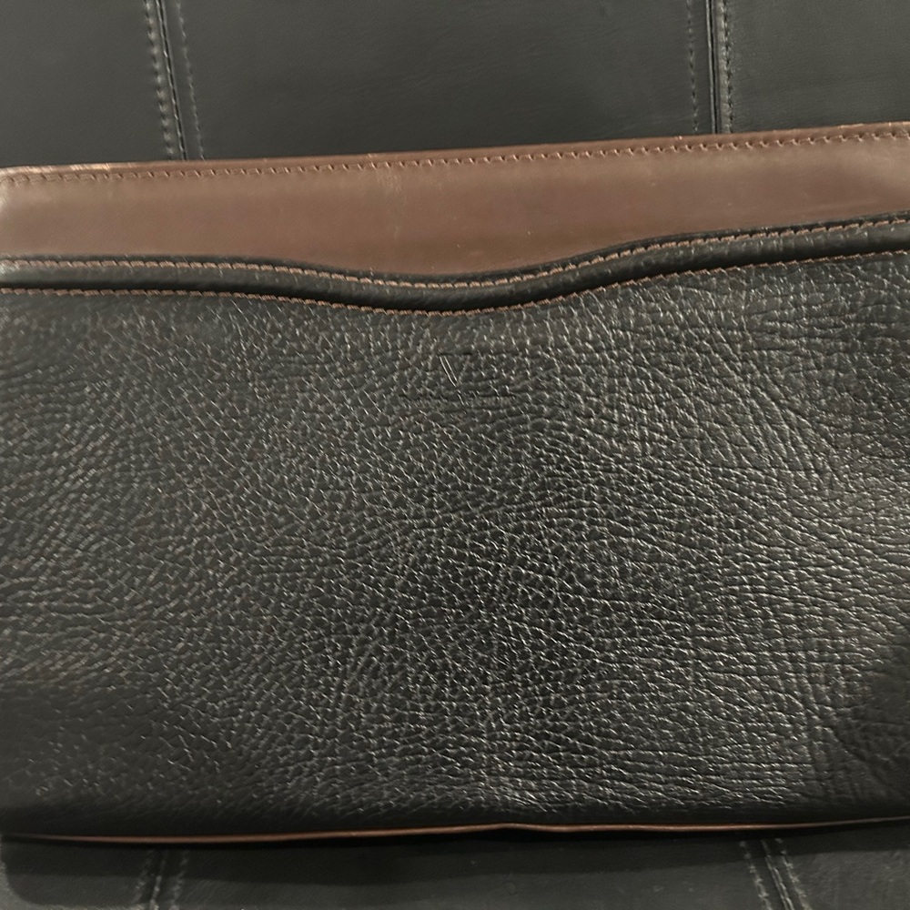 Stylish Black and Brown Leather Laptop Bag